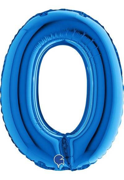 Pallone foil 14" - 36 cm Numero 0 Blu