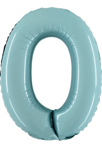 Pallone foil 14" - 36 cm Numero 0 Azzurr