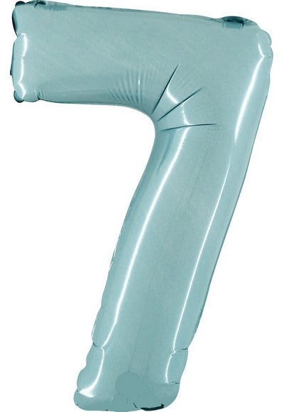 Pallone foil 14" - 36 cm Numero 7 Azzurr