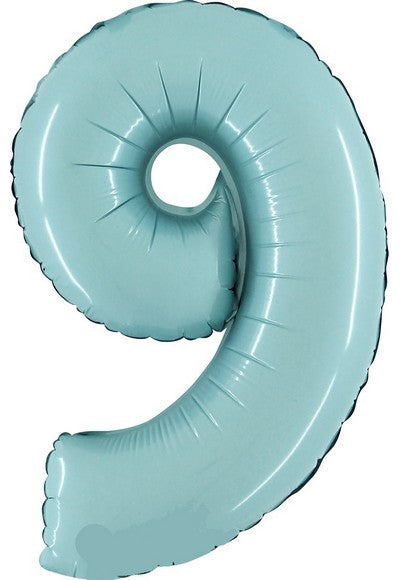 Pallone foil 14" - 36 cm Numero 9 Azzurr