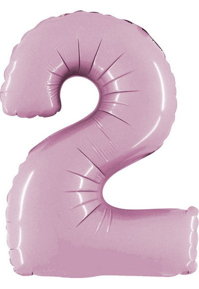 Pallone foil 14" - 36 cm Numero 2 Rosa