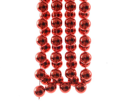 Bead garland xxl plastic shiny red