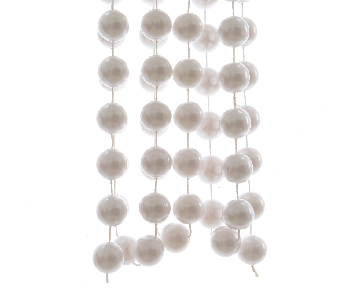 Bead garland xxl plastic shiny white