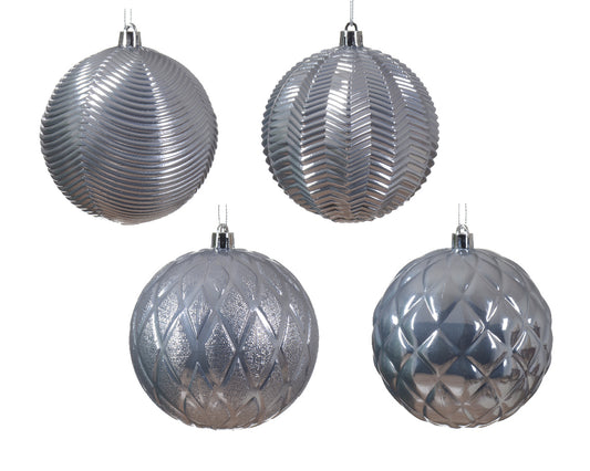 Bauble shatterproof shiny 4ass blue