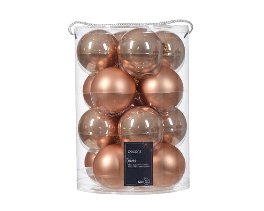 Bauble glass enamel-matt mix rose