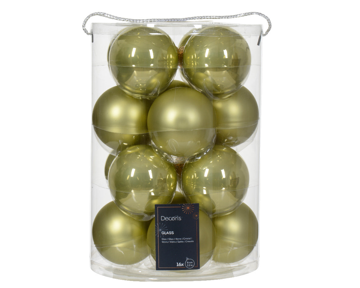 Bauble glass enamel-matt mix pistachio