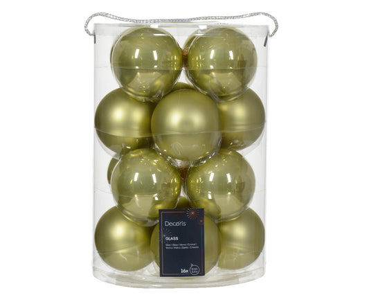 Bauble glass enamel-matt mix pistachio