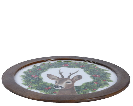 Deco plate mangowood enamel print