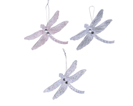Dragonfly plastic glitter 3col ass