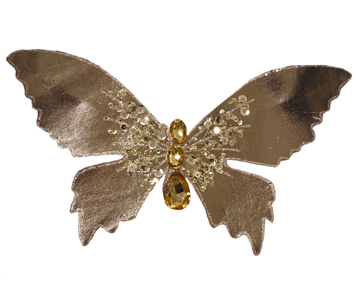 Butterfly fabric w glitter, sequins on c