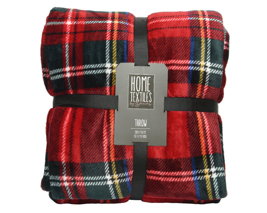 Throw polyester flannel check