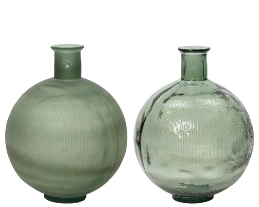 Vase recycled glass shiny - matt