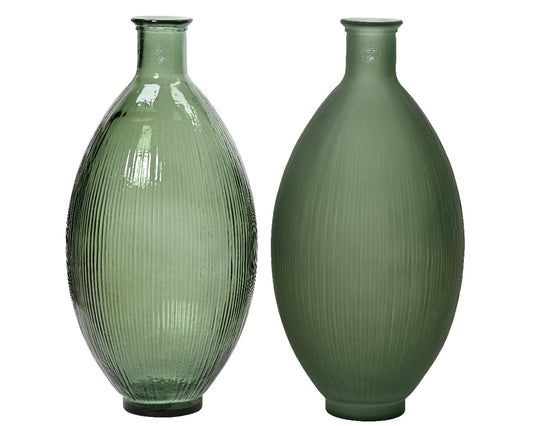 Vase recycled glass shiny - matt