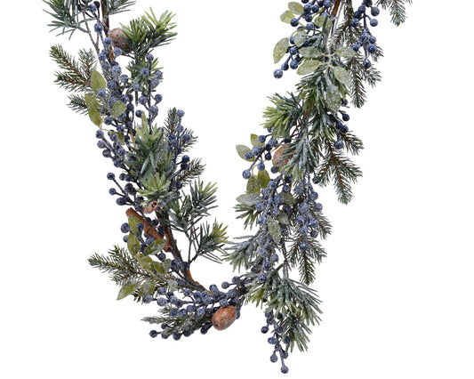 Bl berrie garland frosted blue berries i