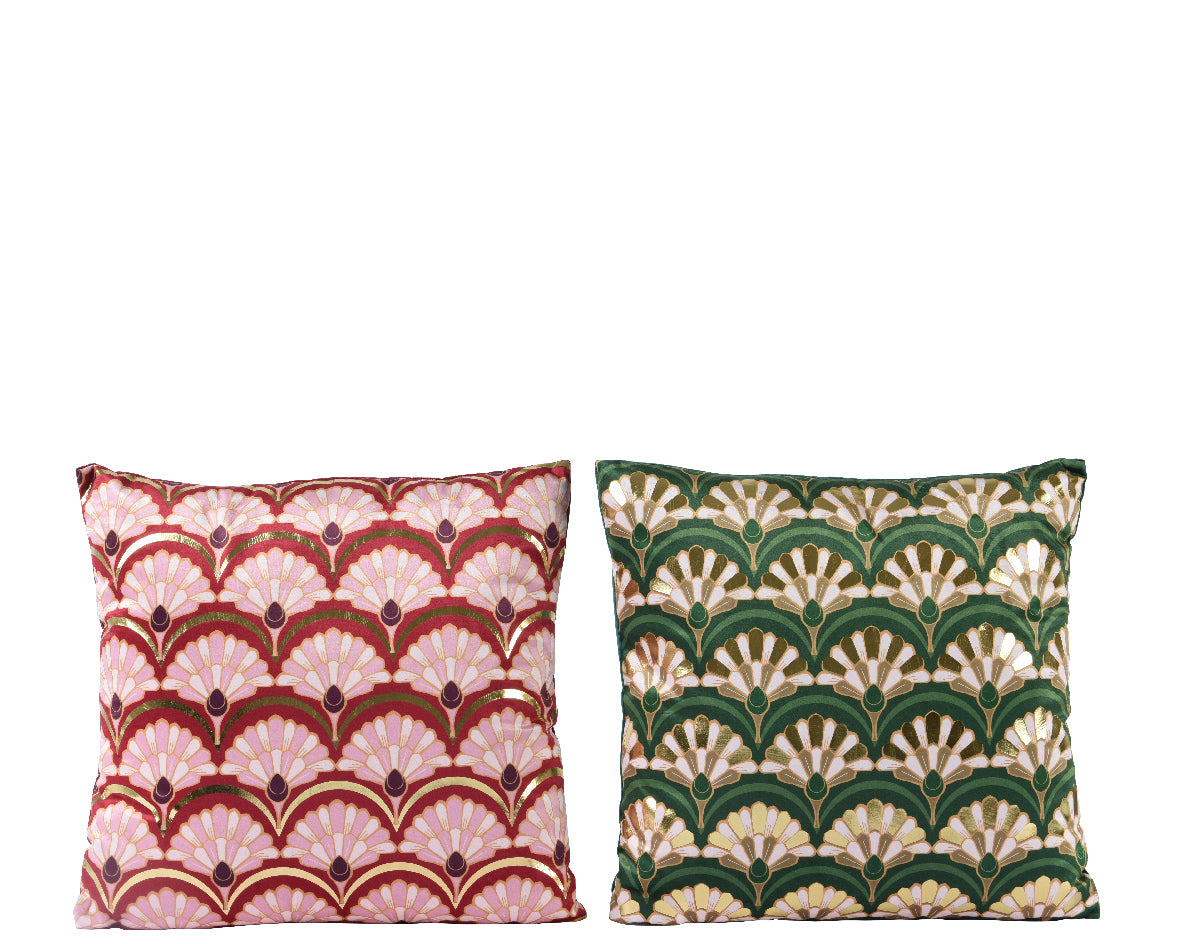 Cushion polyester velvet art deco print