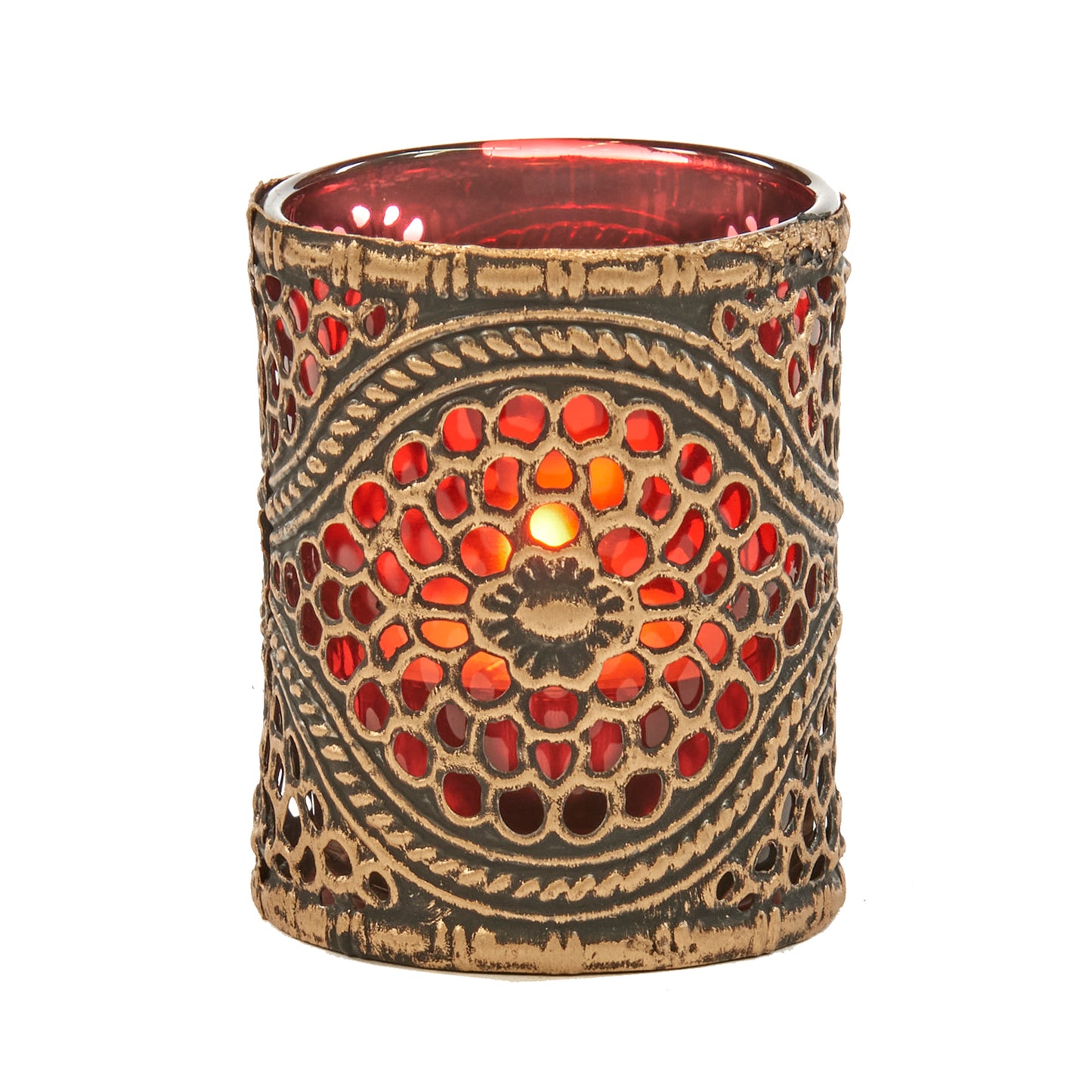 GLSS/MET.FILIGR.CYL.VOTIVE TT BURG/GLD 7