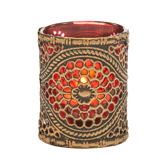 GLSS/MET.FILIGR.CYL.VOTIVE TT BURG/GLD 7