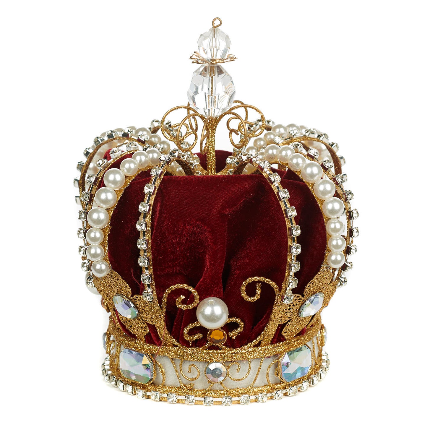 WIRE FABR.JEWEL CROWN TREE TOPPER GLD/RD