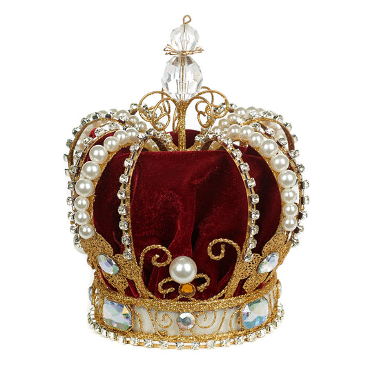 WIRE FABR.JEWEL CROWN TREE TOPPER GLD/RD
