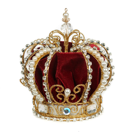WIRE FABR.JEWEL CROWN TREE TOPPER GLD/RD
