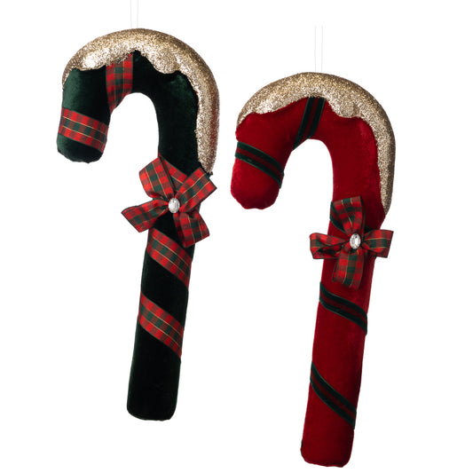 FABR.XMAS CANDY CANE ORN ASS/2 RD/GRN 36