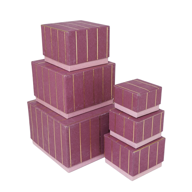 S/6 SCATOLE QUADRATE VINACCIA DEC.RIGHE