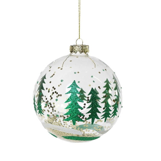 PALLA TRASP. ALBERI VERDI C.GLITTER D.10