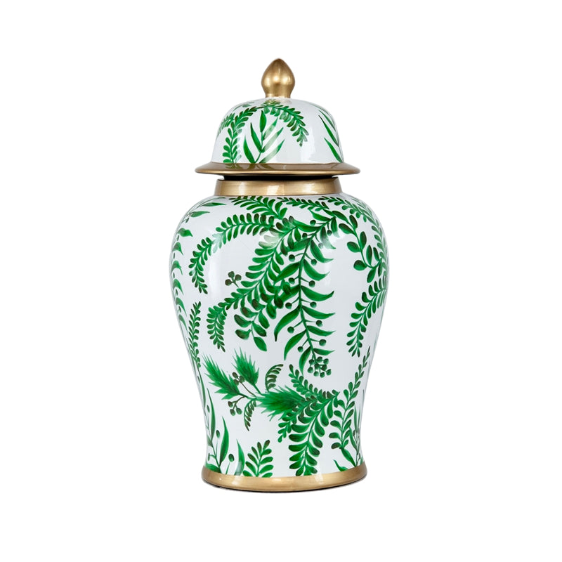 POTICHE VERDE D.24X45CM PORCELLANA