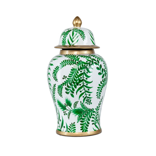 POTICHE VERDE D.24X45CM PORCELLANA